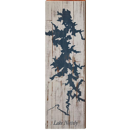 Lake Nottely, Georgia Map Wooden Sign | Wall Art Print on Real Wood