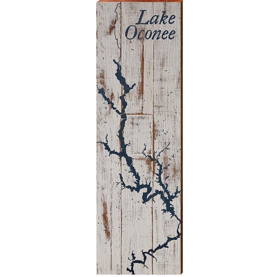 Lake Oconee, Georgia Map Wooden Sign | Wall Art Print on Real Wood