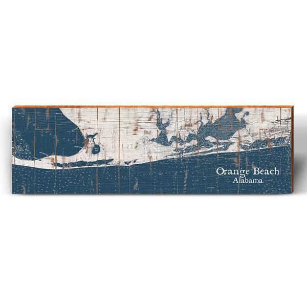 Orange Beach, Alabama Map Wooden Sign | Wall Art Print on Real Wood