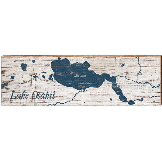 Lake Osakis, Minnesota Map | Wall Art Print on Real Wood