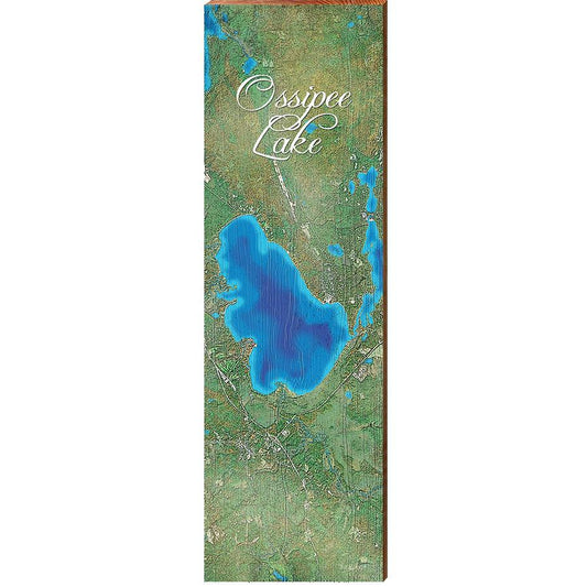 Ossipee Lake, New Hampshire Map Wooden Sign | Wall Art Print on Real Wood | Lake Cabin Lodge House Home D√©cor