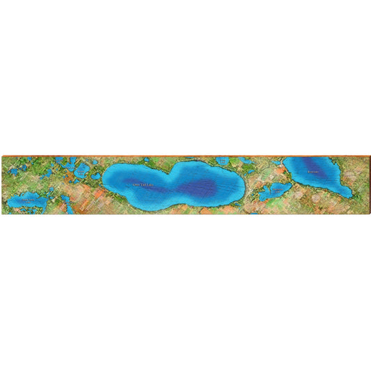 Otter Tail Lake Map Home Decor Art Print on Real Wood