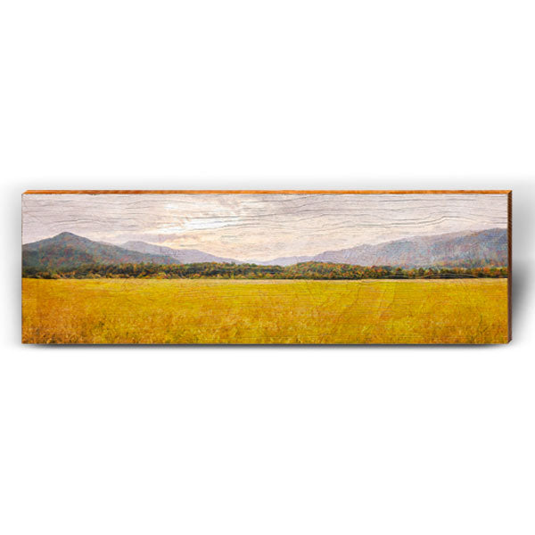 Open Field Valley | Wall Art Print on Real Wood