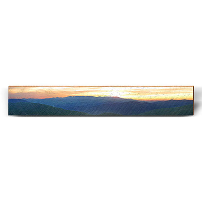 Mountain Sunset Large | Wall Art Print on Real Wood