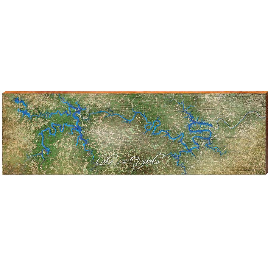 Lake Of The Ozarks, Missouri Map Wooden Sign | Wall Art Print on Real Wood