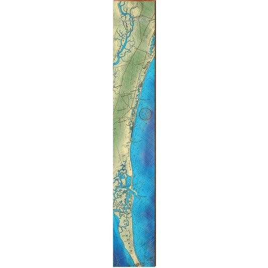 Pawleys Island, South Carolina Map Wooden Sign | Wall Art Print on Real Wood