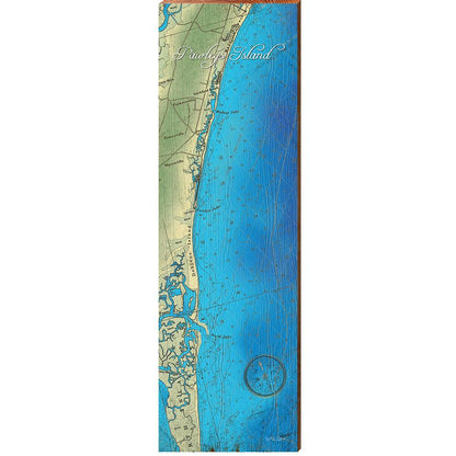 Pawleys Island Map Home Decor Art Print on Real Wood