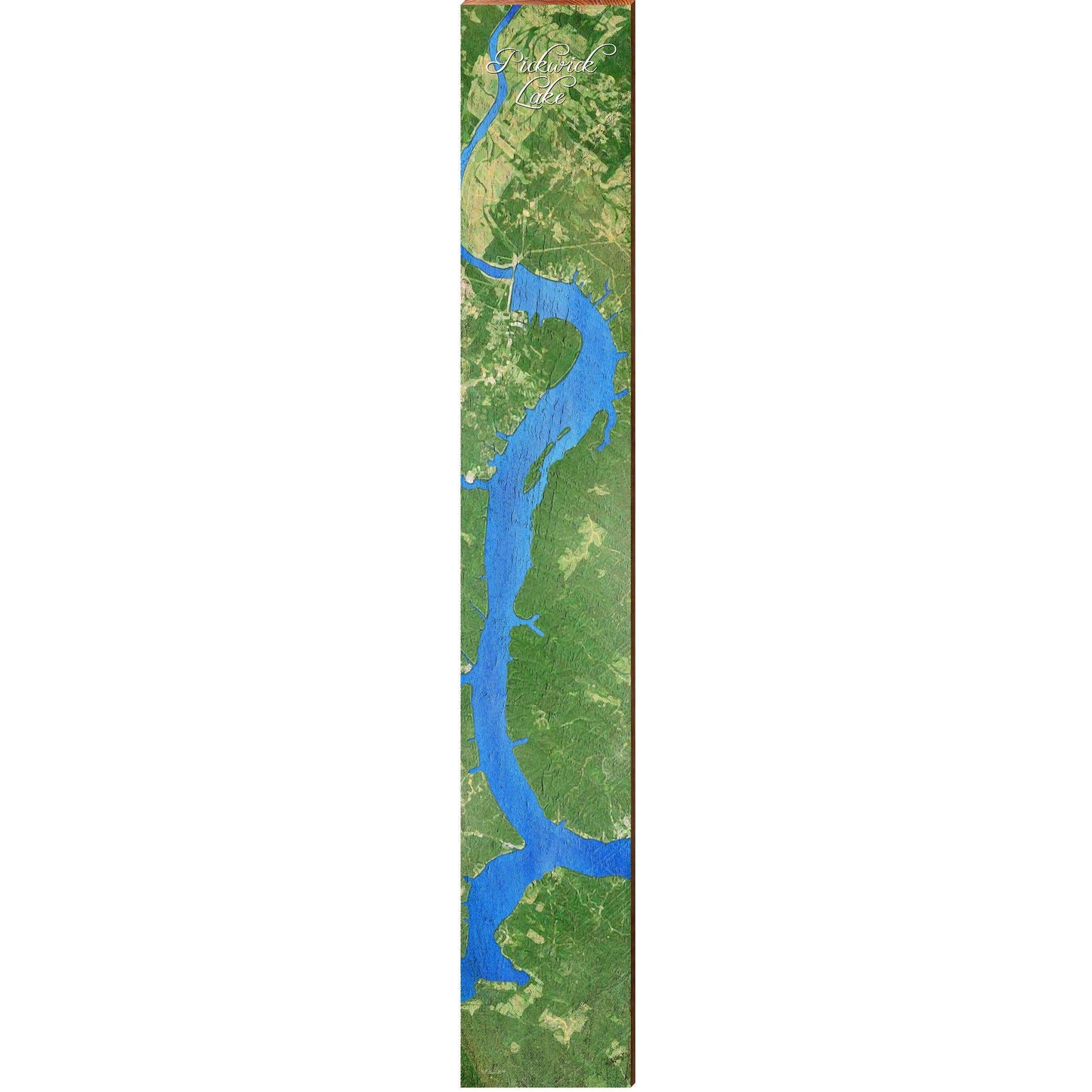 Pickwick Lake Map Home Decor Art Print on Real Wood