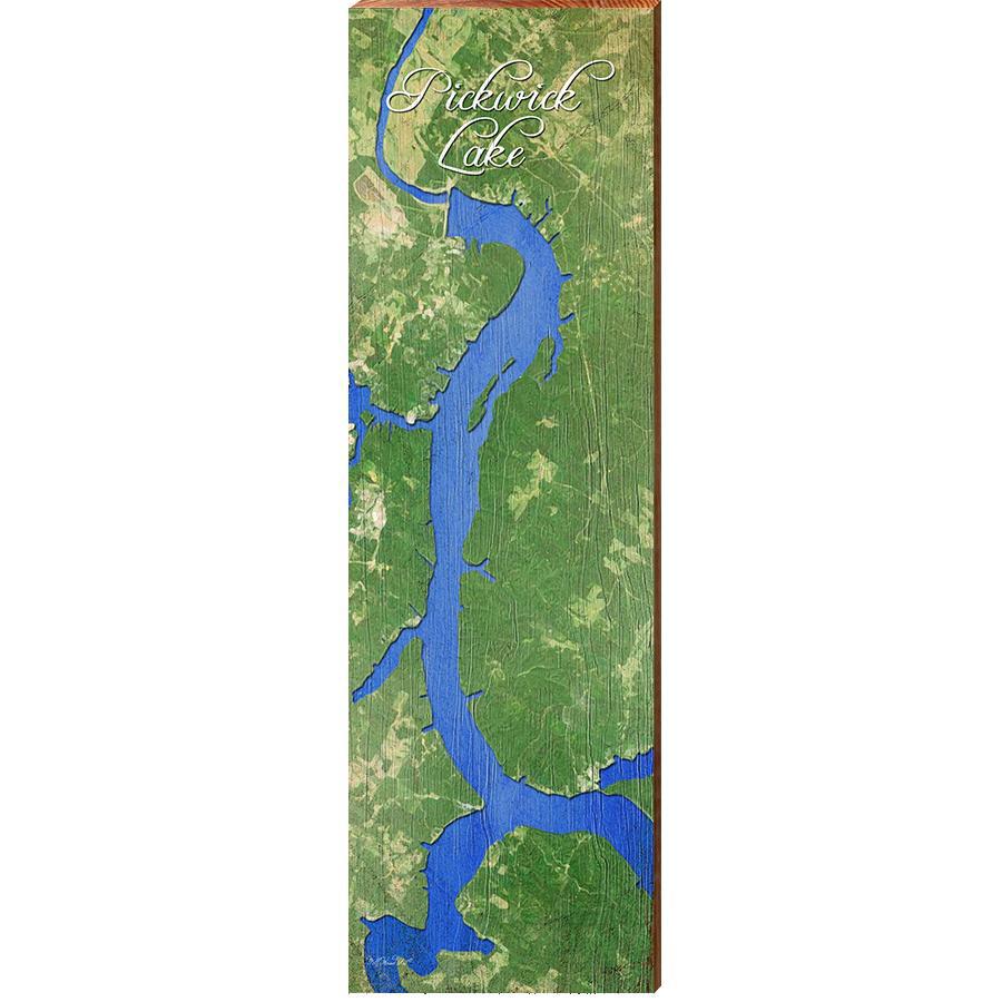 Pickwick Lake Map Home Decor Art Print on Real Wood