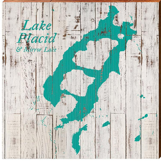 Lake Placid, New York Map | Wall Art Print on Real Wood