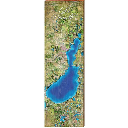 Lake Poinsett, Arkansas Satellite Map Wall Art | Wall Art Print on Real Wood