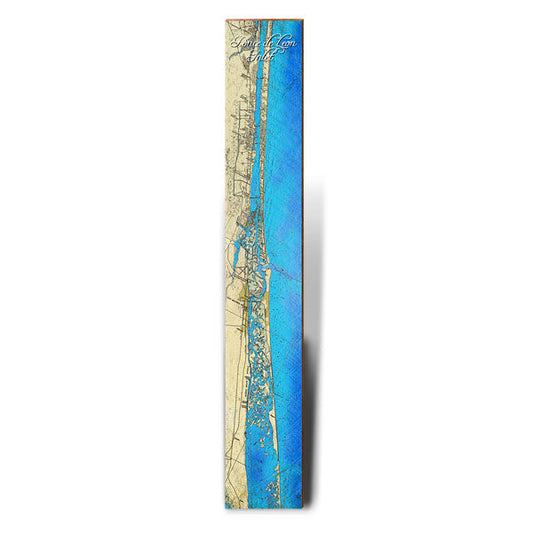 Ponce de Leon Inlet, Florida Map | Wall Art Print on Real Wood