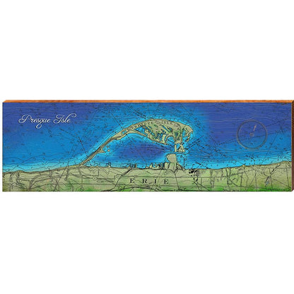 Presque Isle Map Home Decor Art Print on Real Wood