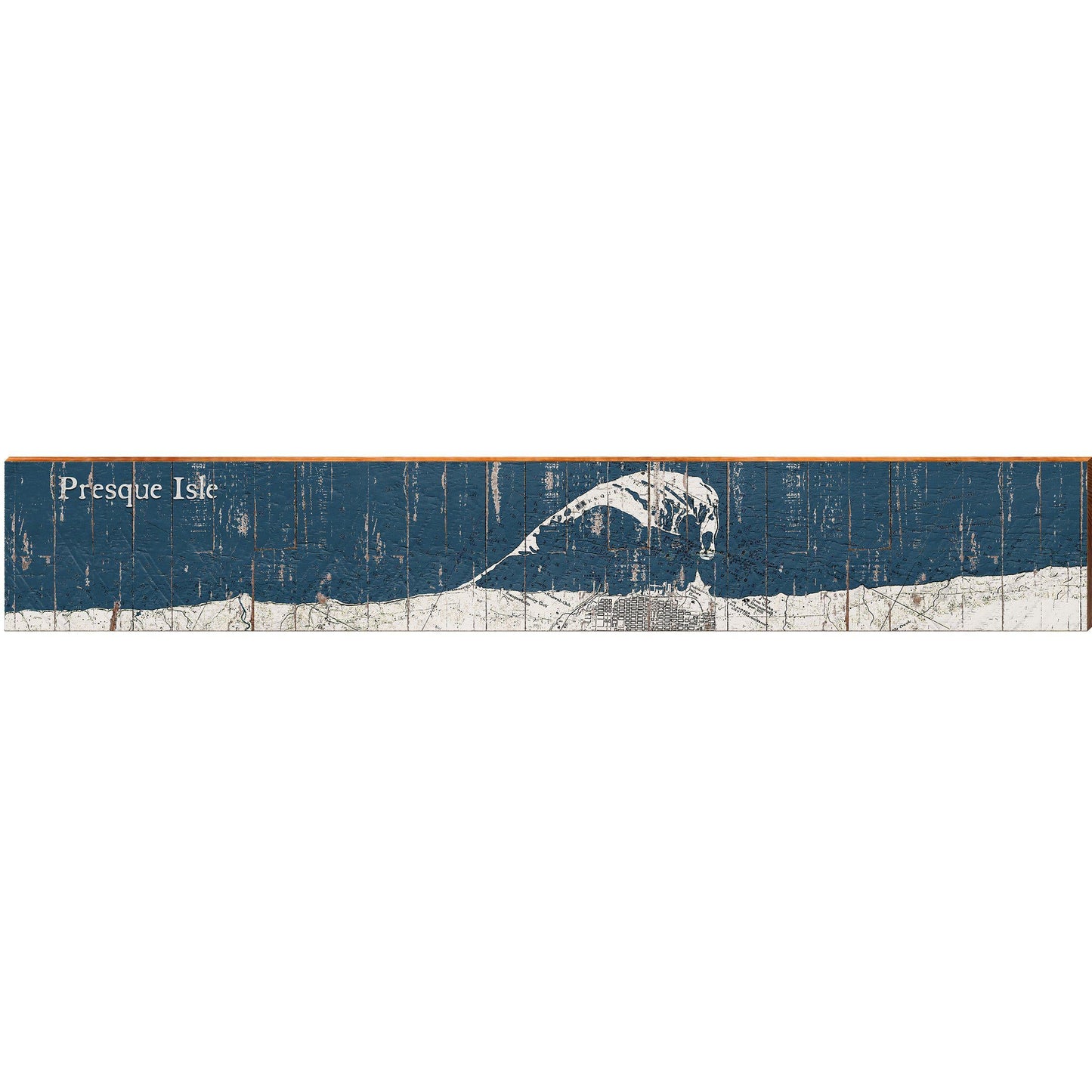 Presque Isle, Erie Pennsylvania Map Wooden Sign | Wall Art Print on Real Wood | Lake Erie Cabin Lodge House Home Decor