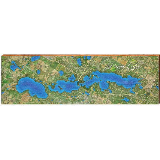 Prior Lake Map Home Decor Art Print on Real Wood