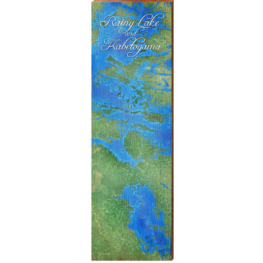 Rainy Lake and Kabetogama Map Home Decor Art Print on Real Wood