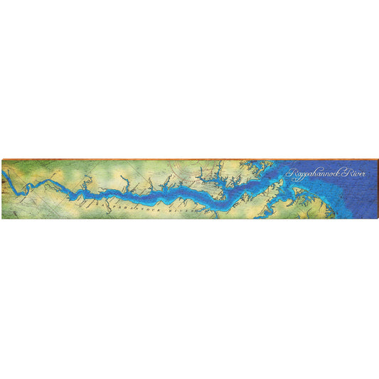 Rappahannock River, Virginia Map Wooden Sign | Wall Art Print on Real Wood