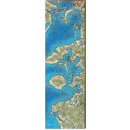 Red Brook Harbor to Pocasset, Massachusetts Map Wooden Sign | Wall Art Print on Real Wood