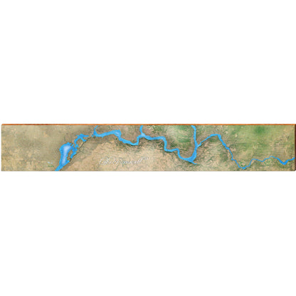 Lake Roosevelt Map Home Decor Art Print on Real Wood