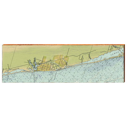 Venice, Florida Navigational Chart No Text Wall Art | Wall Art Print on Real Wood