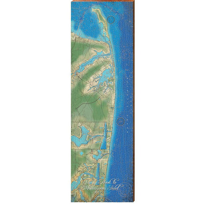 Sandy Hook to Manasquan Inlet Map Home Decor Art Print on Real Wood