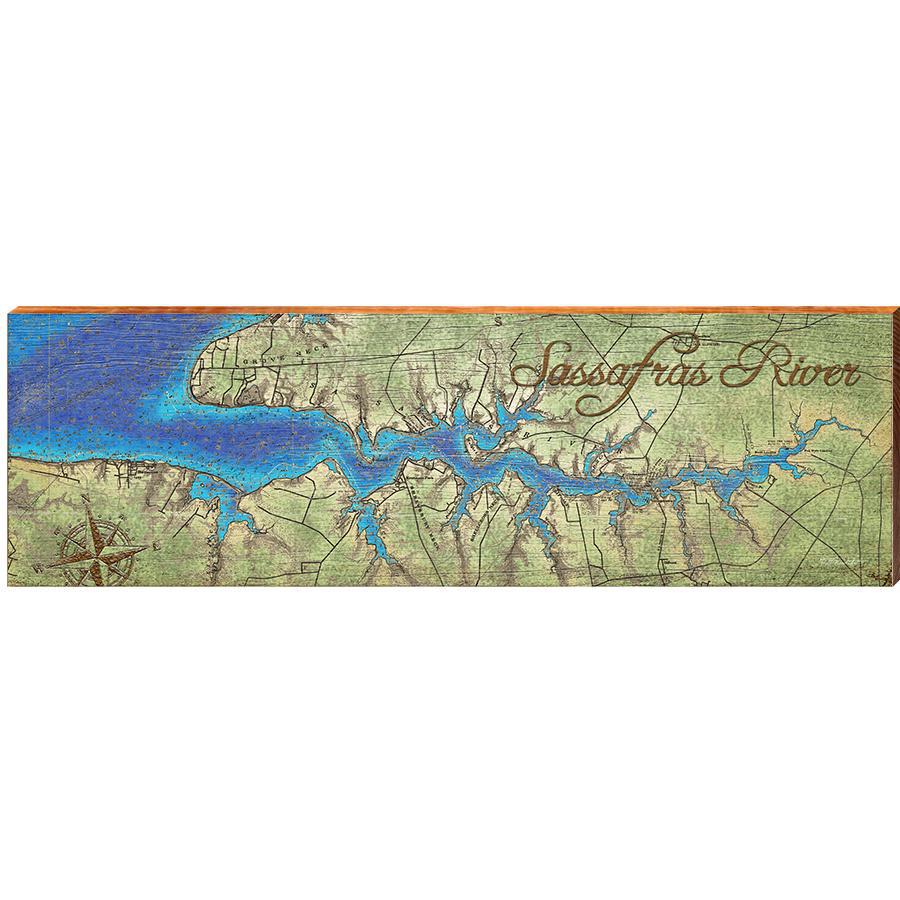 Sassafras River Topographical Map – Mill Wood Art Wholesale