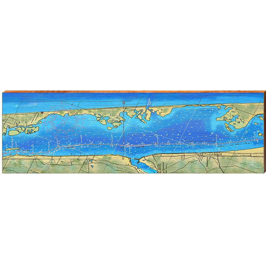 Sebastian, Florida Topographical Styled Map Wall Art | Wall Art Print on Real Wood