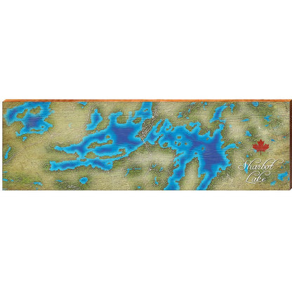 Sharbot Lake, Canada Map Wooden Sign | Wall Art Print on Real Wood