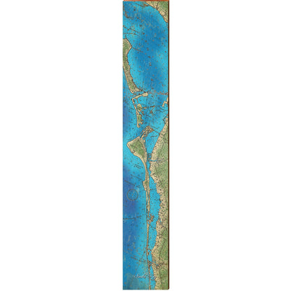 Siesta Key, Florida Topographical Map Large Wall Art | Wall Art Print on Real Wood