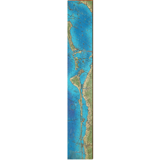 Siesta Key, Florida Topographical Map Large Wall Art | Wall Art Print on Real Wood