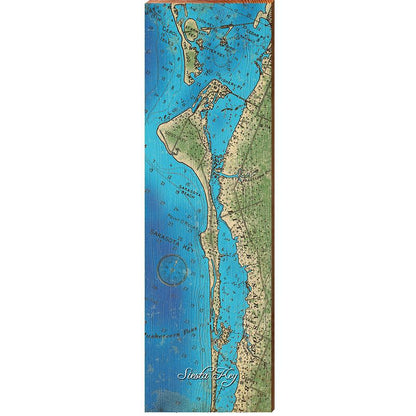 Siesta Key, Florida Map Wooden Sign | Wall Art Print on Real Wood