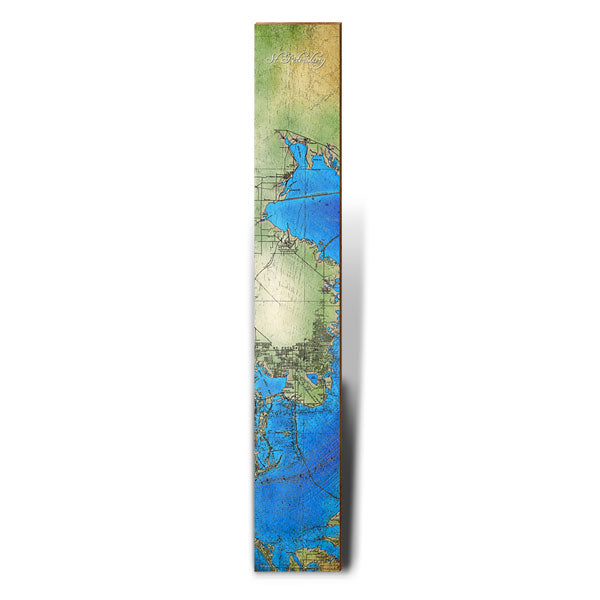 St. Petersburg, Florida Map | Wall Art Print on Real Wood