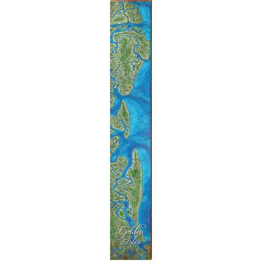 St. Simons Island, Georgia Map Wooden Sign | Wall Art Print on Real Wood