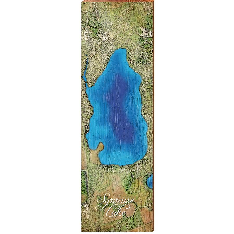 Syracuse Lake, Indiana Map | Wall Art Print on Real Wood