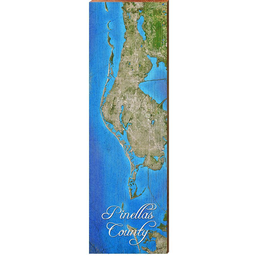 Pinellas County, Florida | Wall Art Print on Real Wood