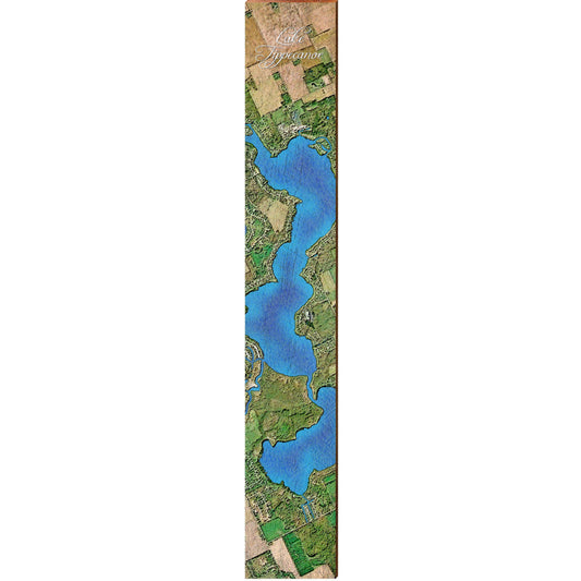 Lake Tippecanoe, Indiana Satellite Styled Map Large Wall Art | Wall Art Print on Real Wood