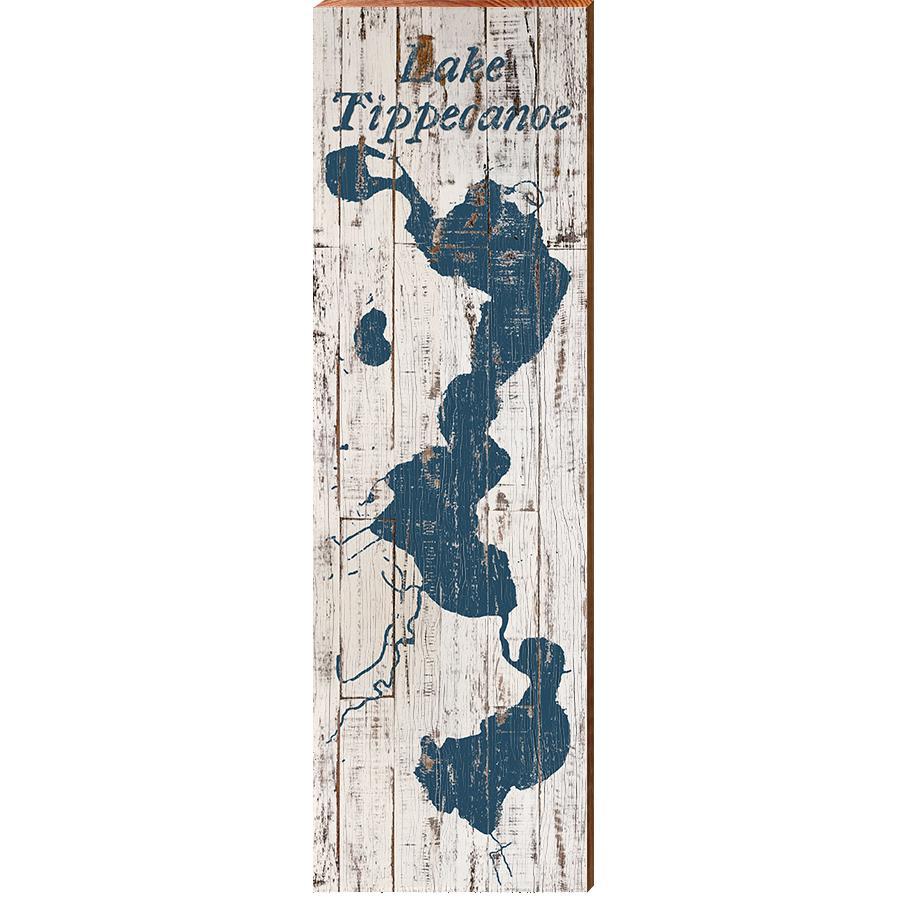 Lake Tippecanoe, Indiana Map Wooden Sign | Wall Art Print on Real Wood | Leesburg, Kosciusko Lake Lodge Cabin House Home Decor