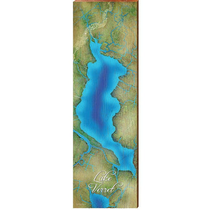 Lake Verret Map Home Decor Art Print on Real Wood
