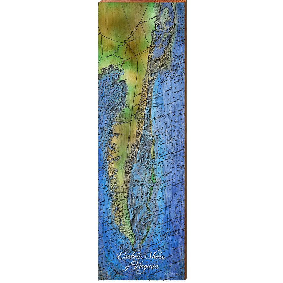 Eastern Shore Of Virginia Map Wooden Sign | Wall Home Decor Art Print on Real Wood