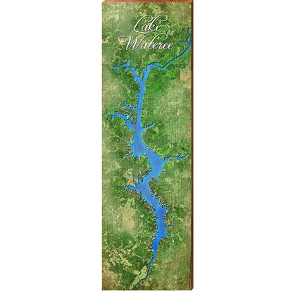 Lake Wateree Map Home Decor Art Print on Real Wood