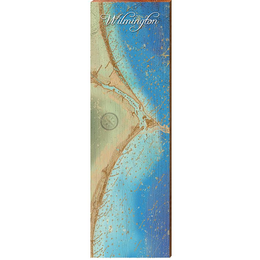 Wilmington, NC Map Home Decor Art Print on Real Wood