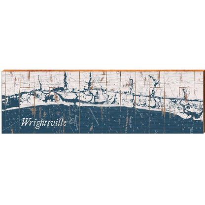 Wrightsville, North Carolina Map Wooden Sign | Wall Art Print on Real Wood