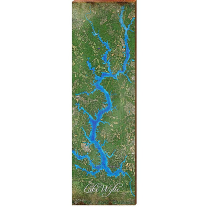 Lake Wylie Map | Wall Art Print on Real Wood