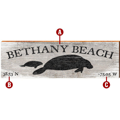 Customizable Rustic Manatee Sign | Wall Art Print on Real Wood