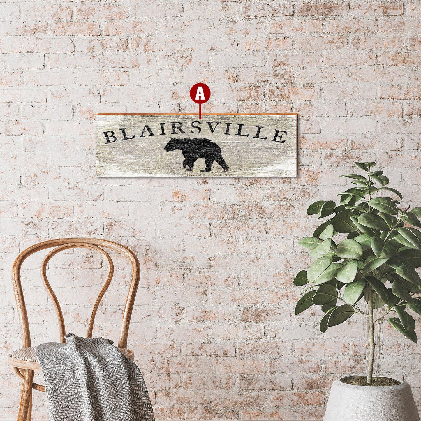 Customizable Rustic Bear Sign | Wall Art Print on Real Wood