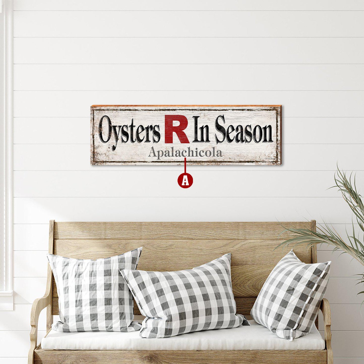 Customizable 'Oysters R In Season' Sign | Wall Art Print on Real Wood