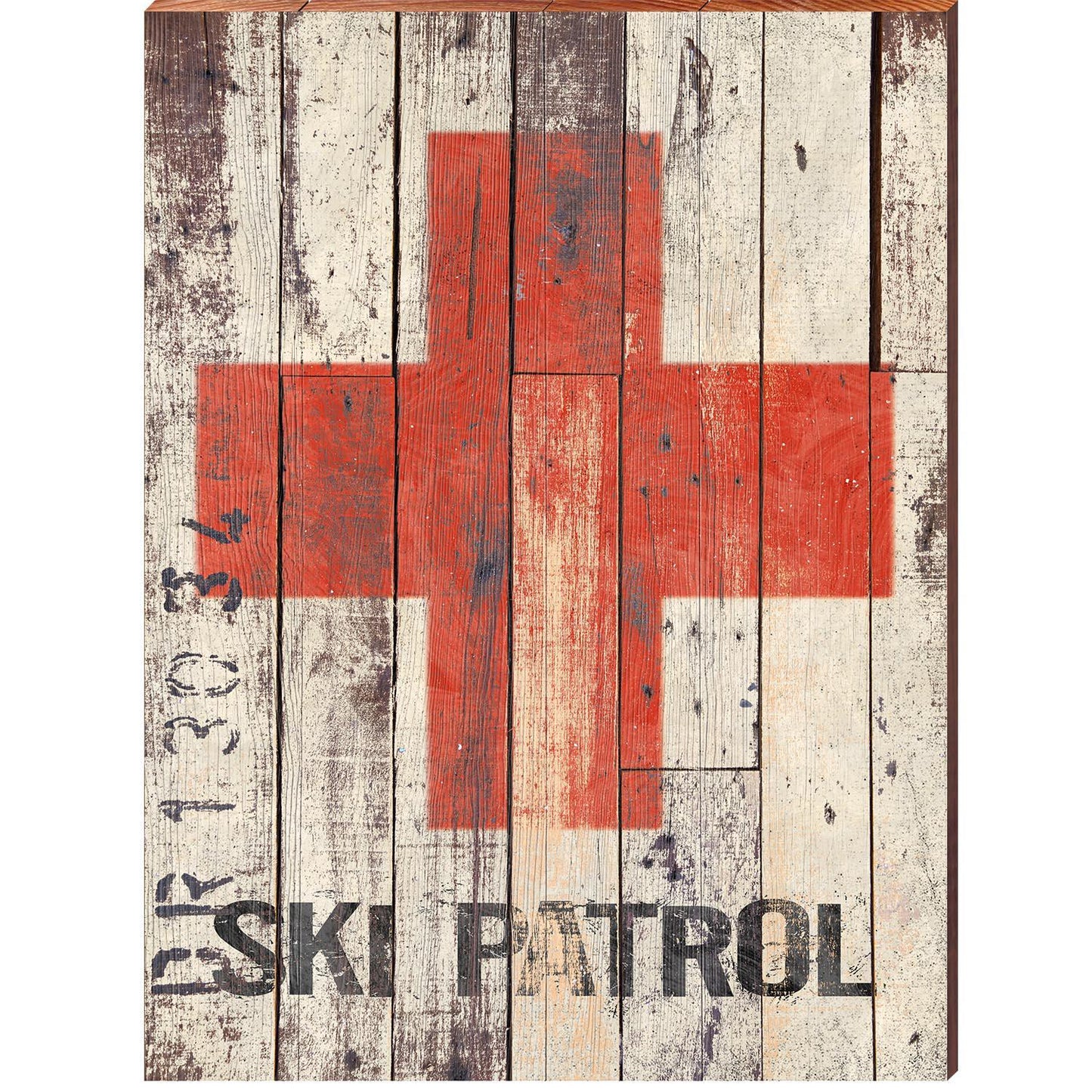 Ski Patrol Wooden Sign | Wall Art Print on Real Wood 