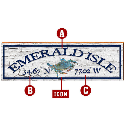 Customizable White Paint Chip Sign | Icon Choice | Wall Art Print on Real Wood