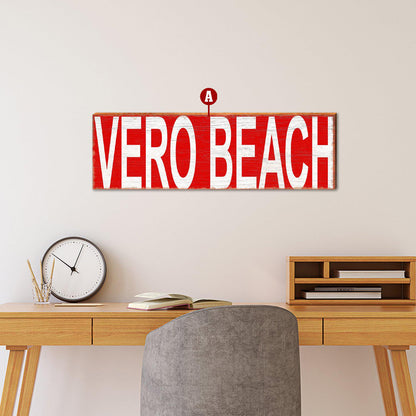 Customizable Bright Red Text Sign | Wall Art Print on Real Wood