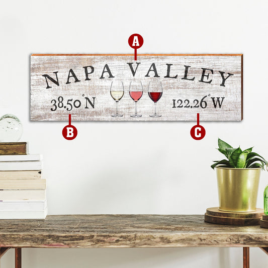 Customizable Farmhouse Wine Sign | Wall Art Print on Real Wood